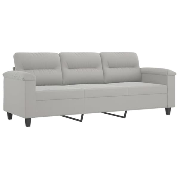 vidaXL sofasæt 3 dele med puder mikrofiberstof lysegrå