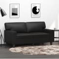 Miniatyrbillede 8 af 8: vidaXL 2-personers sofa 120 cm kunstlæder sort