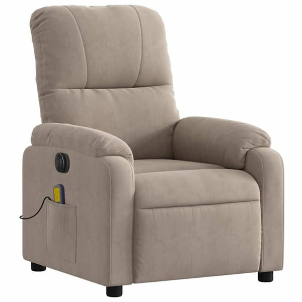 vidaXL Elektrisk massagefåtölj taupe mikrofibertyg