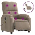 Miniatyrbild 1 av 10: vidaXL Elektrisk massagefåtölj taupe mikrofibertyg