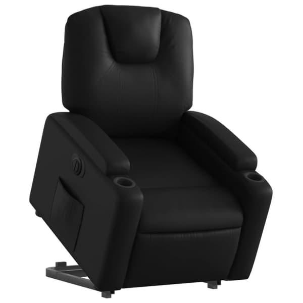 vidaXL Reclinerfåtölj med uppresningshjälp svart konstläder