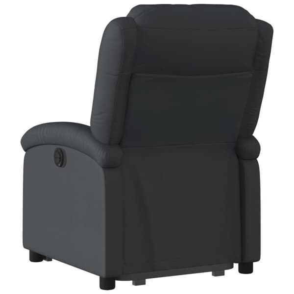 vidaXL Reclinerfåtölj med uppresningshjälp svart äkta läder