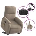 Miniatyrbild 5 av 9: vidaXL Massagefåtölj med uppresningshjälp taupe mikrofibertyg
