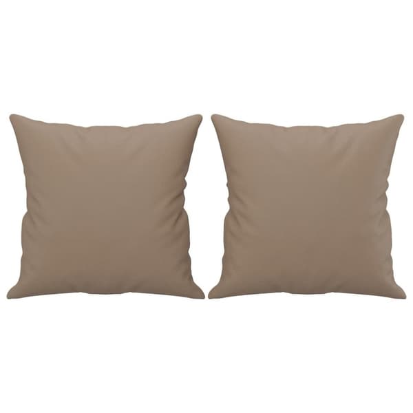 vidaXL 2-sits soffa med prydnadskuddar cappuccino 140 cm konstläder