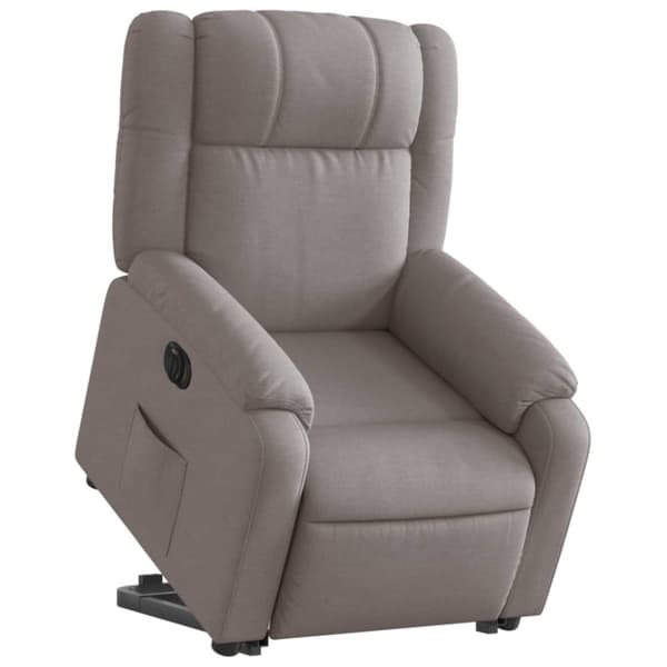 vidaXL Elektrisk reclinerfåtölj med uppresningshjälp taupe tyg