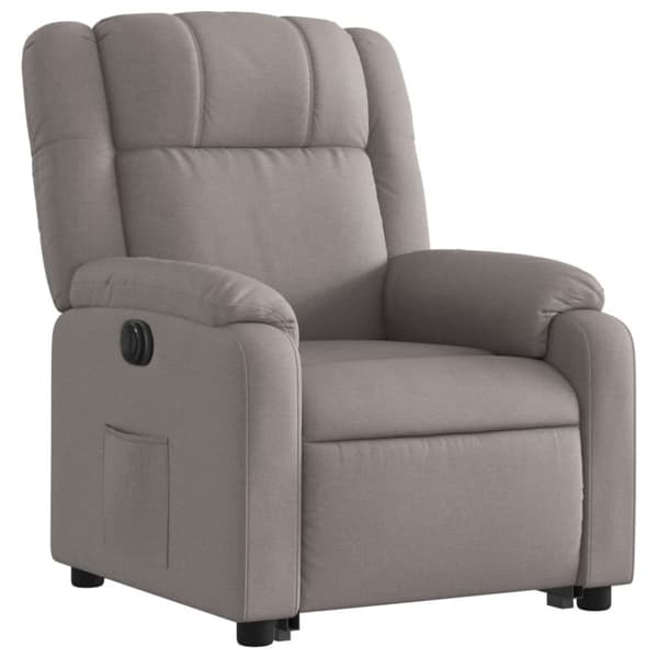 vidaXL Elektrisk reclinerfåtölj med uppresningshjälp taupe tyg