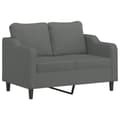 Miniatyrbillede 3 af 8: vidaXL sofasæt 2 dele med puder stof mørkegrå