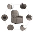 Miniatyrbild 8 av 11: vidaXL Elektrisk reclinerfåtölj taupe tyg