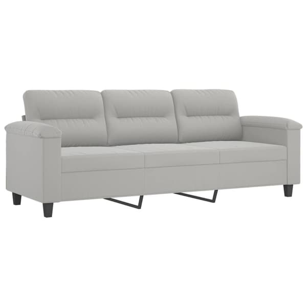 vidaXL sofasæt 4 dele med puder mikrofiberstof lysegrå