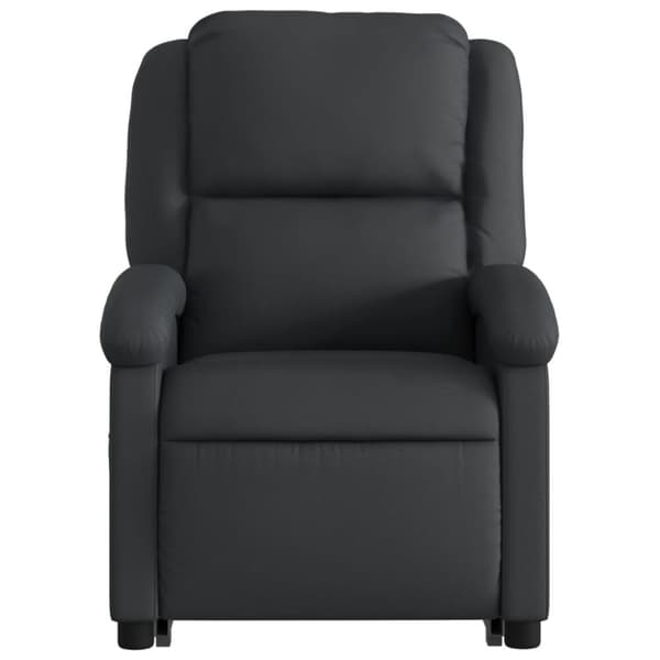 vidaXL Reclinerfåtölj med uppresningshjälp svart äkta läder