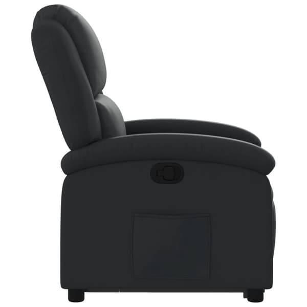 vidaXL Reclinerfåtölj med uppresningshjälp svart äkta läder