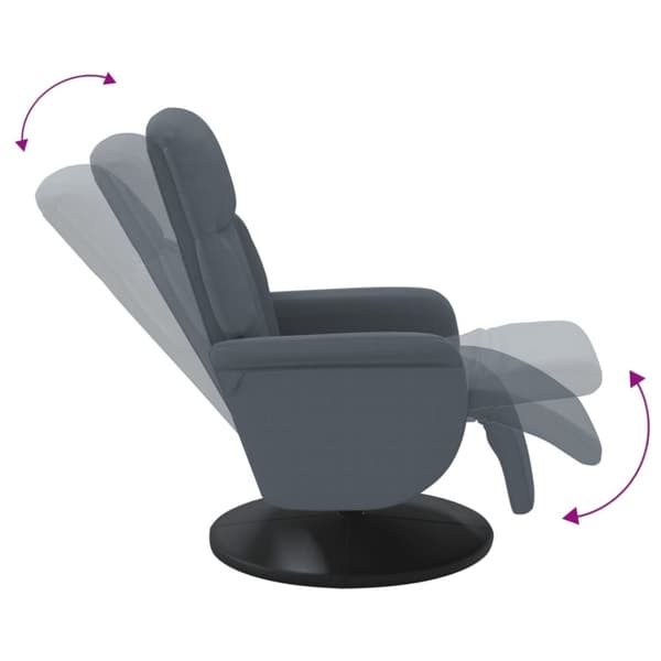 vidaXL Reclinerfåtölj med fotstöd mörkgrå sammet