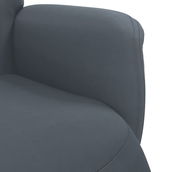 vidaXL Reclinerfåtölj med fotstöd mörkgrå sammet