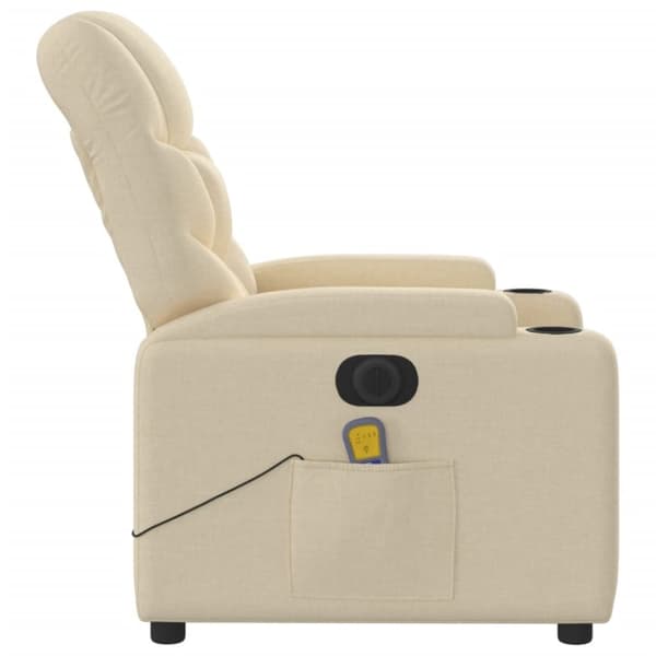 vidaXL eldrevet massagestol stof cremefarvet