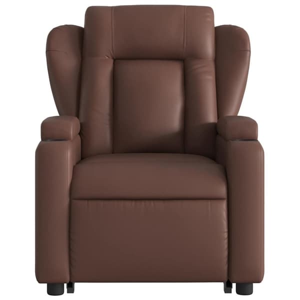 vidaXL Massagefåtölj med uppresningshjälp brun konstläder