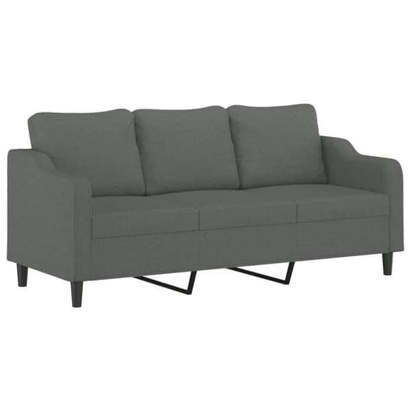 vidaXL sofasæt 3 dele med puder stof mørkegrå