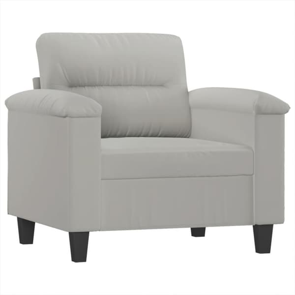 vidaXL sofasæt 4 dele med hynder mikrofiberstof lysegrå