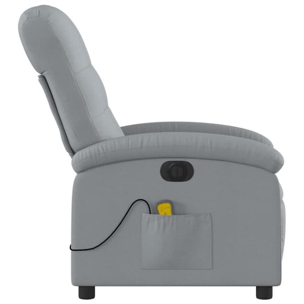 vidaXL Elektrisk massagefåtölj ljusgrå tyg
