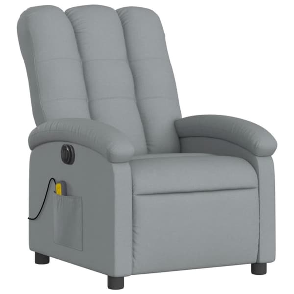 vidaXL Elektrisk massagefåtölj ljusgrå tyg