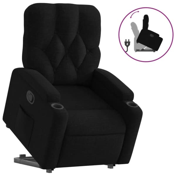 vidaXL Reclinerfåtölj med uppresningshjälp svart tyg