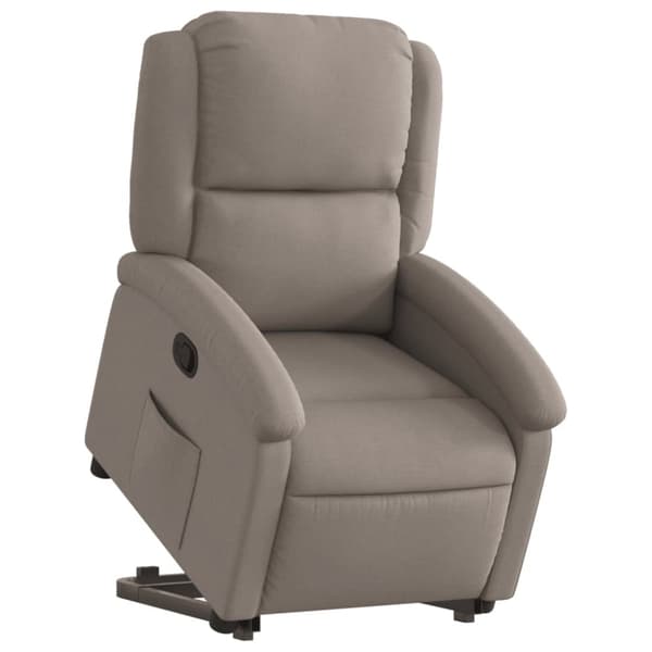vidaXL Reclinerfåtölj med uppresningshjälp taupe tyg