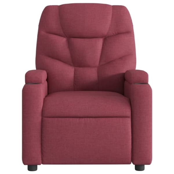 vidaXL Elektrisk reclinerfåtölj vinröd tyg