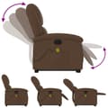 Miniatyrbild 5 av 11: vidaXL Massagefåtölj med uppresningshjälp brun tyg