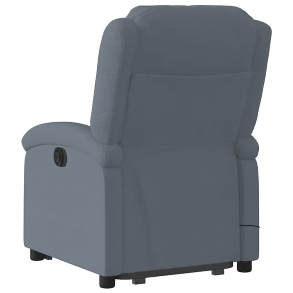 vidaXL Elektrisk massagefåtölj med uppresningshjälp mörkgrå sammet