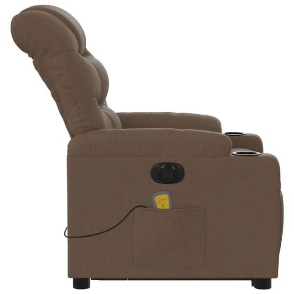 vidaXL elektrisk massagestol med løftefunktion stof brun