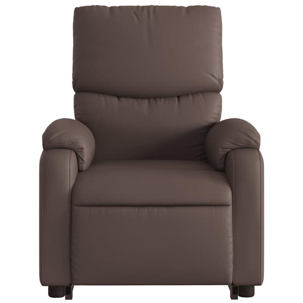 vidaXL Massagefåtölj med uppresningshjälp brun konstläder