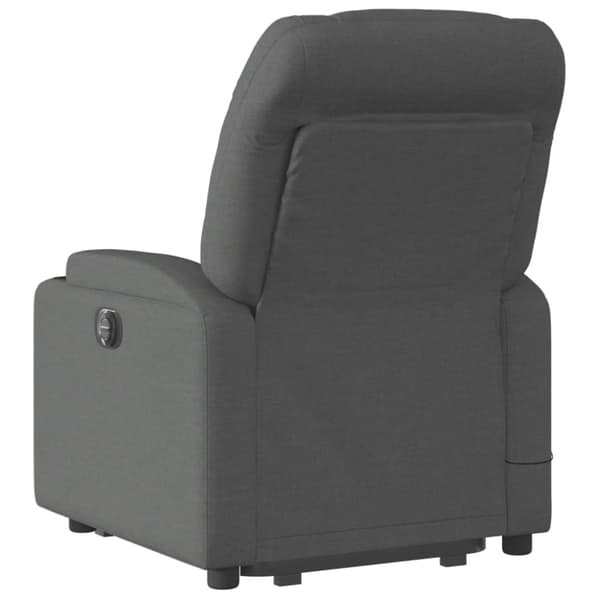 vidaXL Elektrisk massagefåtölj med uppresningshjälp mörkgrå tyg