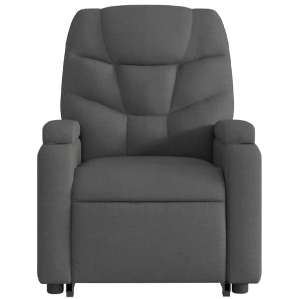 vidaXL Elektrisk massagefåtölj med uppresningshjälp mörkgrå tyg
