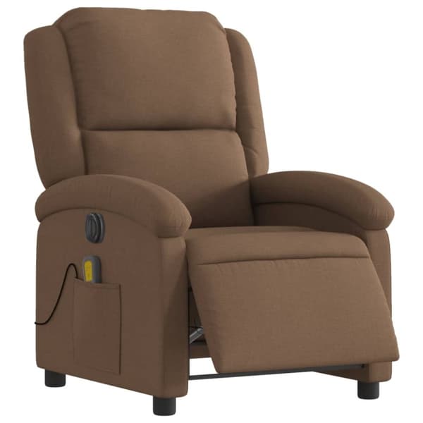vidaXL eldrevet massagestol stof brun