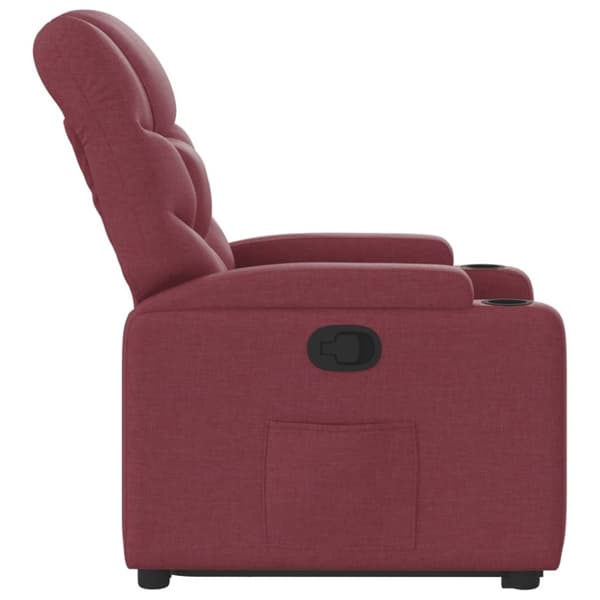 vidaXL Reclinerfåtölj med uppresningshjälp vinröd tyg