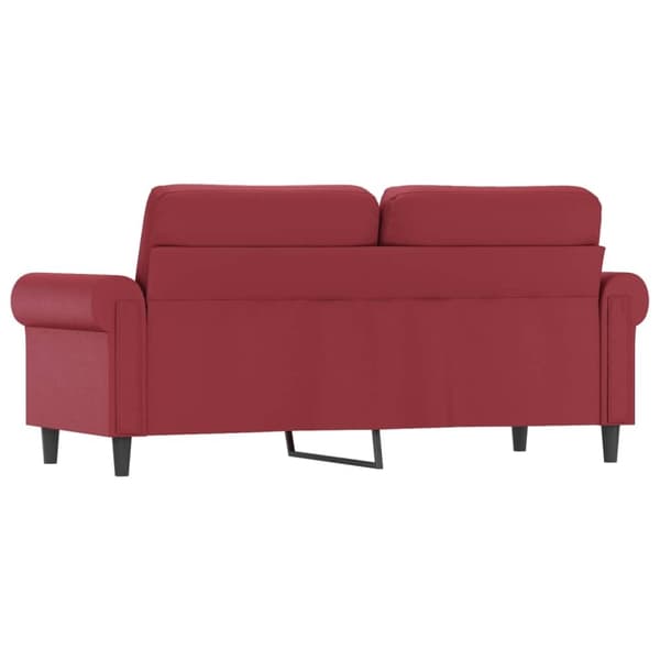 vidaXL 2-sitssoffa vinröd 140 cm fuskläder