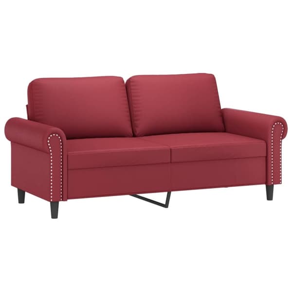 vidaXL 2-sitssoffa vinröd 140 cm fuskläder