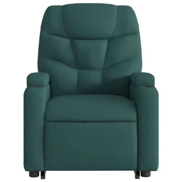 vidaXL Reclinerfåtölj med uppresningshjälp mörkgrön tyg