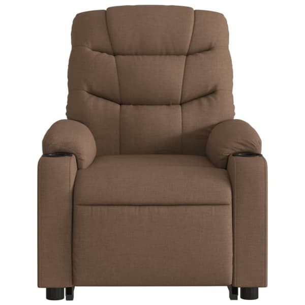 vidaXL Massagefåtölj med uppresningshjälp brun tyg