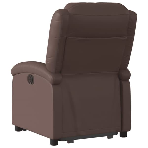 vidaXL Reclinerfåtölj med uppresningshjälp brun konstläder