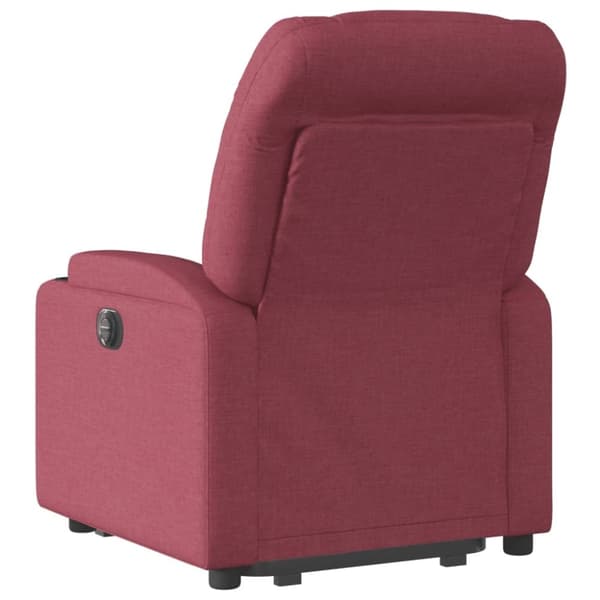 vidaXL Elektrisk reclinerfåtölj med uppresningshjälp vinröd tyg