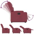 Miniatyrbild 5 av 11: vidaXL Elektrisk reclinerfåtölj med uppresningshjälp vinröd tyg