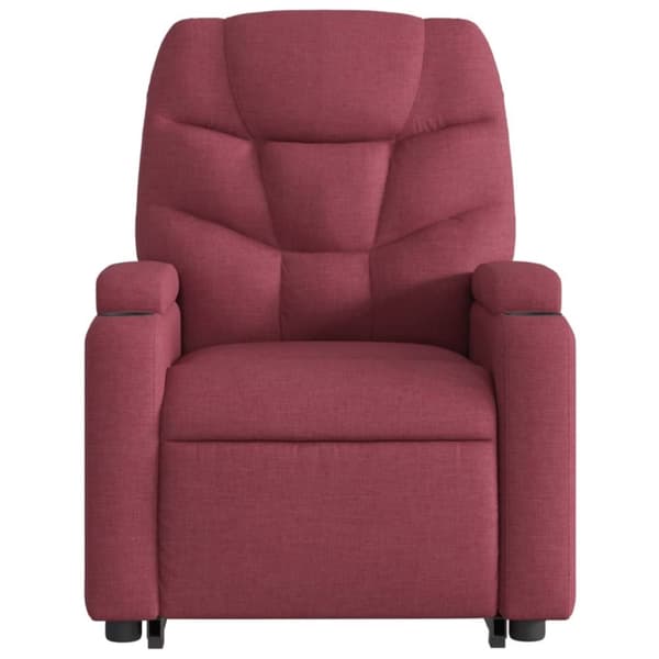 vidaXL Elektrisk reclinerfåtölj med uppresningshjälp vinröd tyg