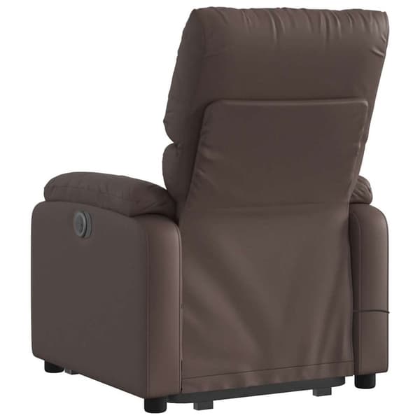 vidaXL Massagefåtölj med uppresningshjälp brun konstläder