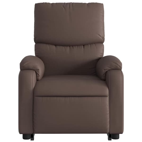 vidaXL Massagefåtölj med uppresningshjälp brun konstläder