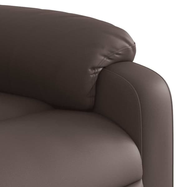 vidaXL Massagefåtölj med uppresningshjälp brun konstläder