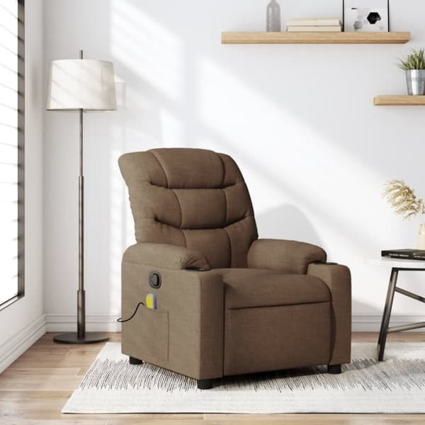 vidaXL massagestol stof brun
