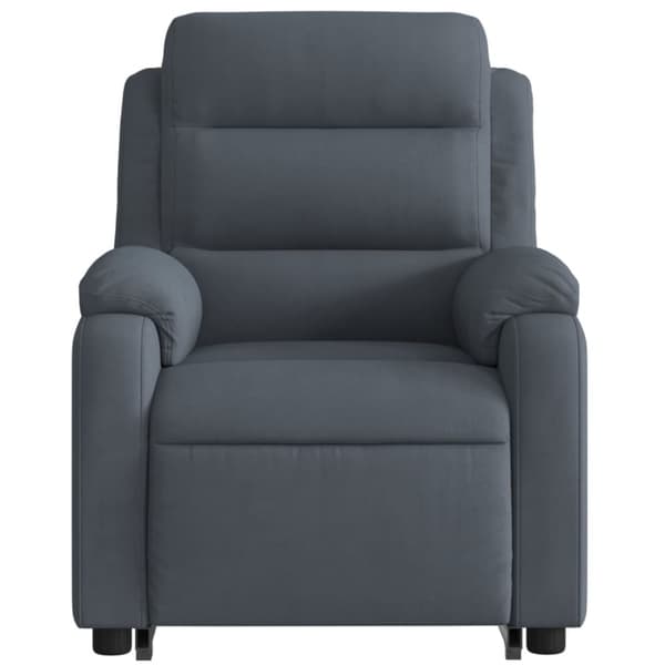 vidaXL Reclinerfåtölj med uppresningshjälp mörkgrå sammet