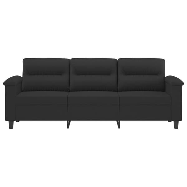 vidaXL 3-personers sofa 180 cm mikrofiberstof sort