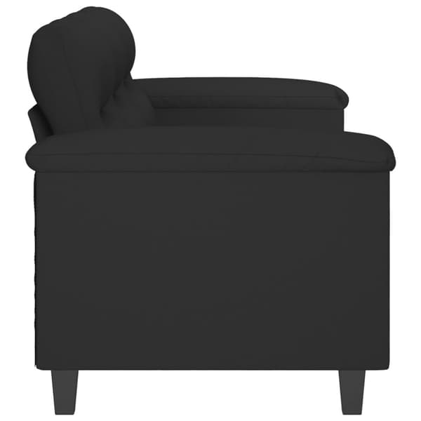 vidaXL 3-sitssoffa svart 180 cm mikrofibertyg