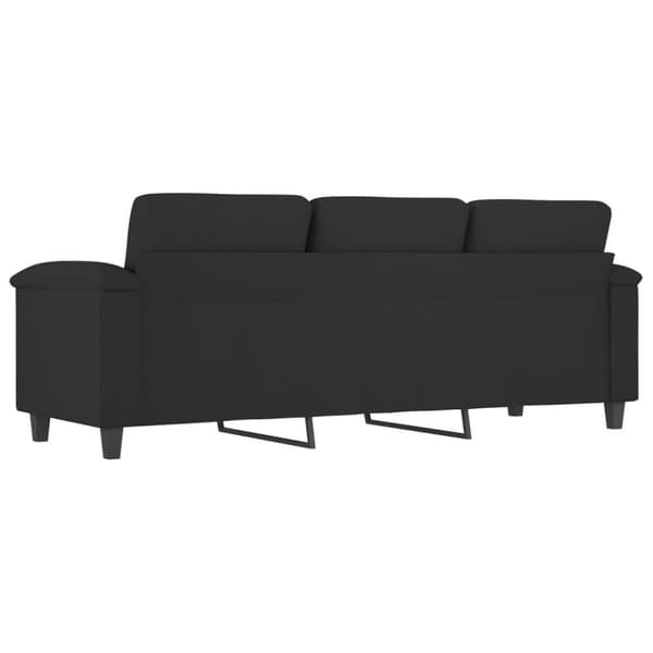 vidaXL 3-sitssoffa svart 180 cm mikrofibertyg